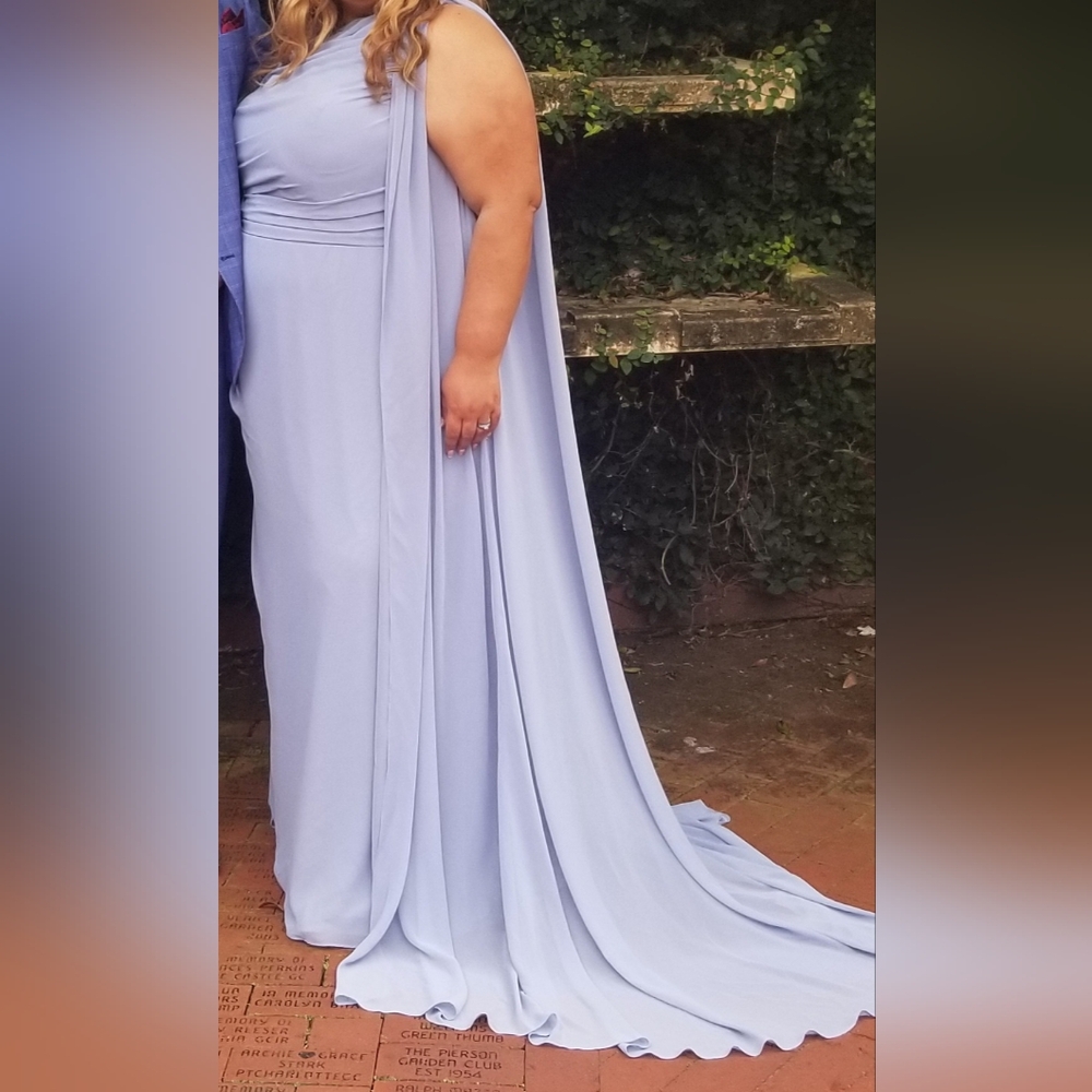 Elegant Dusty Blue Evening Gown